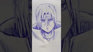 Drawing Itachi Uchiha In Different Levels 🖋️🖤 #shorts #anime #drawing #itachi #satisfying