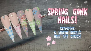 SPRING GONK NAILS! | DECALS & STAMPING NAIL ART | AIMEILI