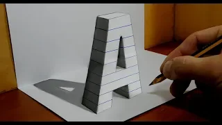 How to Draw a Magic Letter A 3D Trick Art   Optical Illusion