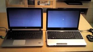 My Toshiba vs my brother's HP part 1: Startup of both PCs