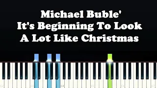 Michael Buble' - It's Beginning To Look A Lot Like Christmas (Piano Tutorial)