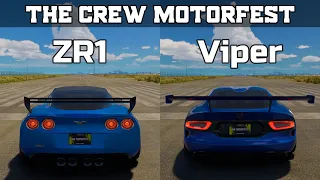 The Crew Motorfest - Chevrolet Corvette ZR1 vs Dodge SRT Viper GTS - Drag Race