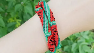 ЖГУТ ИЗ БИСЕРА/Жгут иглой/Herringbone beaded HARNESS/Diy/Бисероплетение/