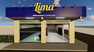 Maqmaster- Mercadinho e papelaria Lima -Maquete 3D