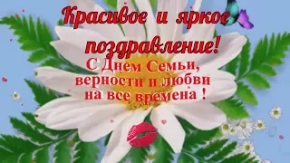 Красивое видео поздравление с Днем Семьи любви и верности в праздник 8 июля.