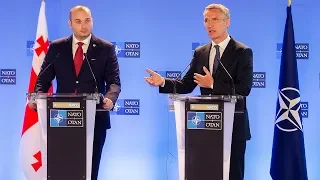 NATO Secretary General with Prime Minister Mamuka Bakhtadze of Georgia, 18 JUL 2018