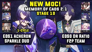 NEW Memory Of Caos 10 E0S1 Acheron Hypercarry & E0S0 Dr Ratio F2P (3 Stars) | Honkai Star Rail 2.1