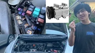 How To Jump Start AC Compressor Clutch Using Paper Clip Bypass Relay | Add Refrigerant Manual Engage