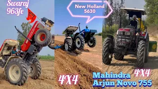 #NewHolland# 5630.(4X4) Swaraj 963 Mahindra Arjun Novo 755 /4X4/stunt tractor real viral #Instagram#