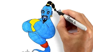 Aladdin | Genie (Will Smith) Drawing and Coloring