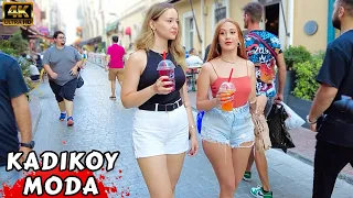 🇹🇷 Kadikoy Moda Bazaar Asian Side of Istanbul 2023 Turkey Walking Tour Tourist Guide 4k