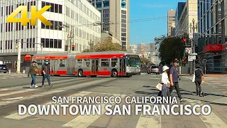 [4K] SAN FRANCISCO - Driving Downtown : Geary, Gough, Market, 10th, Folsom, 8th, 9th, California, 4K