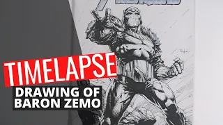 Timelapse drawing of Baron Zemo from Marvel Comics.