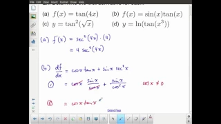 MCV4U - Derivative of Tangent Function