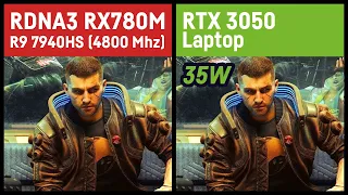 Radeon RX 780M (RDNA 3) vs RTX 3050 (35W) in Gaming // Laptop