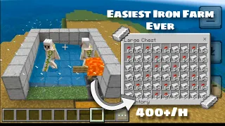 Easiest and Best Iron Farm in Minecraft 1.20 Tutorial(Mcpe,Bedrock)