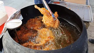 40년된 가마솥! 모란시장 가마솥통닭! / Traditional Fried Chicken - Korean street food