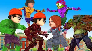 Baby poor Transform NickHulk protect Family vs team Zombie Spider-man - Scary Teacher 3D