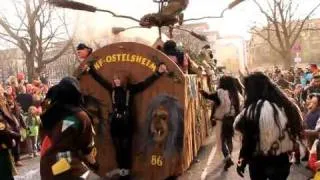 Strange German Carnival: witches binding girls on tractor …