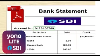 Download your Bank Account Statement in PDF format by SBI YONO Lite Mobile App