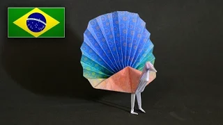 Origami: Pavão - Instruções em Português PT BR