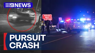 Man in hospital after car chase through Sydney | 9 News Australia