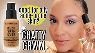 HONEST Sephora Best Skin Ever Foundation Review + Chatty GRWM: what I'm watching on Netflix