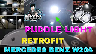 how to install retrofit puddle lights mercedes startup led w204 DIY looks factory fitted AMAZING ❗