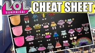 LOL Surprise Fashion Crush CHEAT SHEET | L.O.L. Eye Spy Clues All Outfits + Basket Colors | LOL Gold