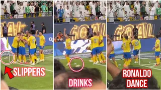 Ronaldo mock Al-ahli fans with dancing celebration for throwing slippers and drinks at him😤😂