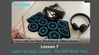 Drumskool Lesson 7 Play Queen We will rock you