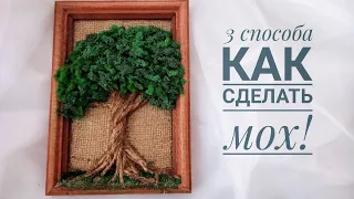 Decor is handmade. 3 ways to make moss! 3 СПОСОБА КАК СДЕЛАТЬ МОХ! ДЕЛАЕМ 3D КАРТИНУ!