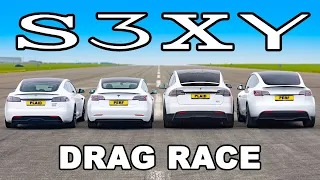 Every Tesla DRAG RACE