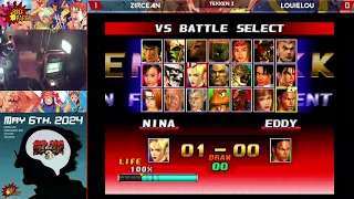 Tekken 3 - Zircean vs LouieLou - Red Parry NYC Tournament 5/06/24