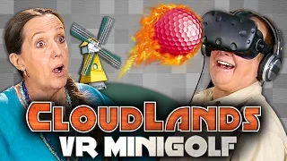 CLUBBING WITH ELDERS!!! - Elders Play VR MINIGOLF - HTC Vive (Elders React: Gaming)