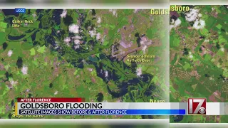 Satellite image shows before and after Florence flooding in Goldsboro