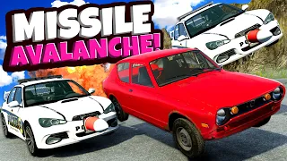 Bad Car VS Car Missile Avalanche on a Mountain in BeamNG Drive Mods!