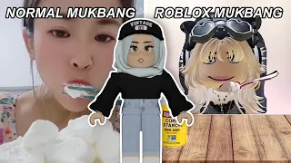 I REACTED TO MORE NORMAL MUKBANG VS. ROBLOX MUKBANG…