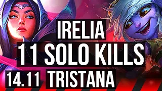 IRELIA vs TRISTANA (TOP) | 11 solo kills, 1200+ games | EUW Master | 14.11