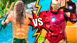 AquaMan V.S Iron Man Box Fort Base - Custom Iron Man Suit & Avengers Tower