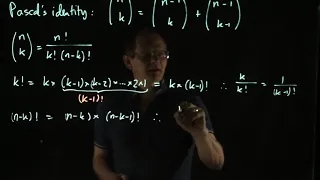 Pascal's identity (algebraic proof)