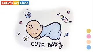 How to draw a Cute Baby step by step l Easy drawing and painting for Kids