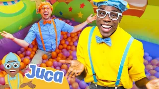 Juca e Blippi Visitam um Parque Interior (Pophaus) | Juca Brasil | Videos Educativos em Português