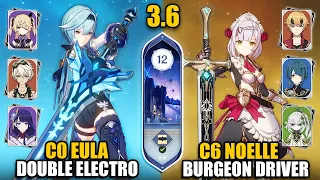 F2P C0 Eula Double Electro & C6 Noelle Burgeon | Spiral Abyss 3.6 Floor 12 9 Stars | Genshin Impact