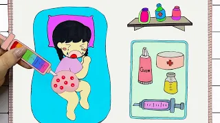 【🐾paper diy🐾】POP THE PIMPLES - For girls,Baby Care Tips | Bong Paper Diy Craft