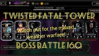 Twisted Fatal Tower Boss Battle 160 Gameplay + Reward! Subzero is equipped w/ maxed Weather Warfare!