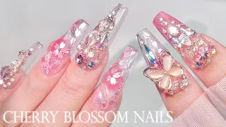 Cherry Blossom Ending Nail art🌸 Nail extensions / Nail ASMR