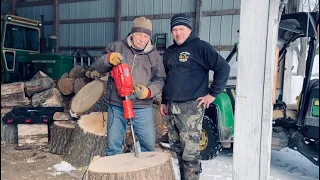 Splitting FIREWOOD with a JACKHAMMER - Can it be Done???