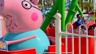 Peppa pig theme park Daddy pig roller coaster