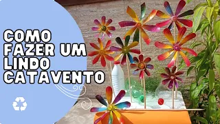 Como fazer um lindo CATAVENTO com garrafas plásticas/ DIY/ Jardim/ Artesanato